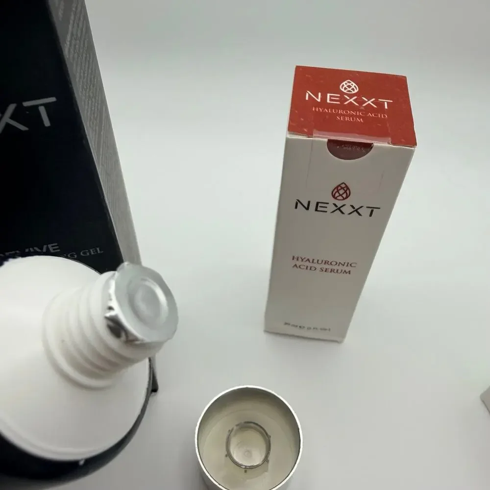 NEXXT Beauty 3 Piece Skincare Set Cleanser Hyaluronic Acid Tea Tree Serums